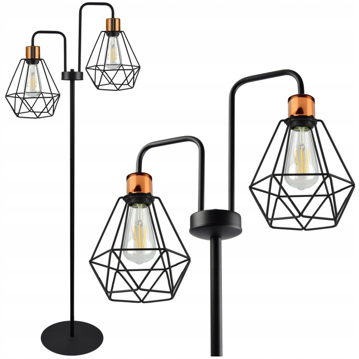 Stojací podlahová lampa Dekorativní diamantová měď