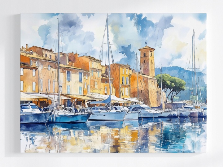 Plakát Azurové Pobřeží Saint Tropez Marina Jachty 100x75