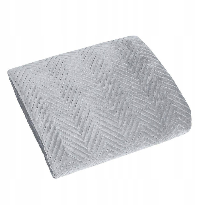 Stříbrný přehoz na postel Sofia 220x240 cm prošívaná elegantní glamour velvet