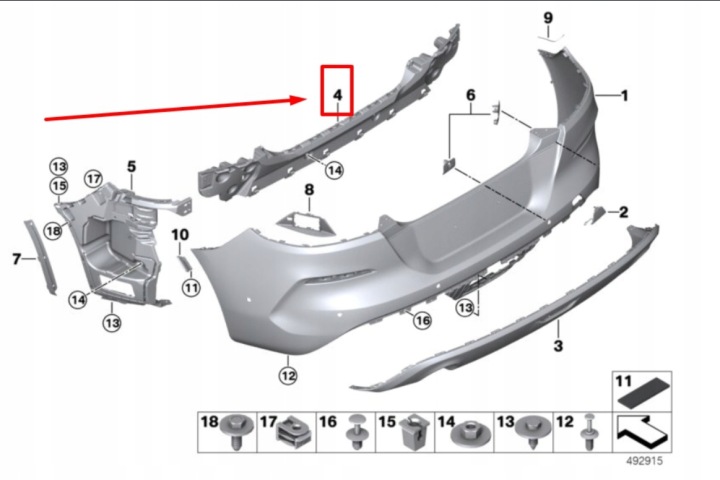 BMW Z4 G29 držák držák záď nárazníku zadní 7436843
