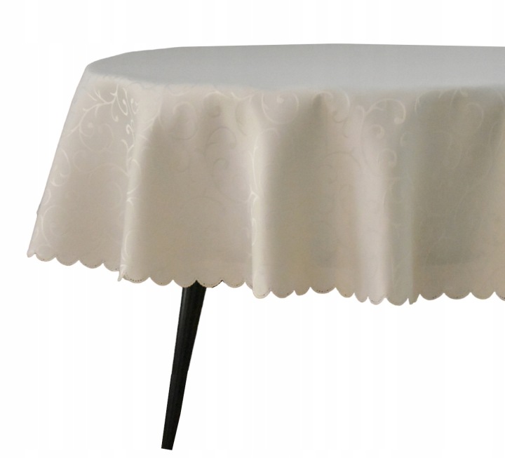 Ubrus Odolný Proti Skvrnám Oválný 120X400 CM Krém Vzor Větvičky Escandia Ovál Vánoce
