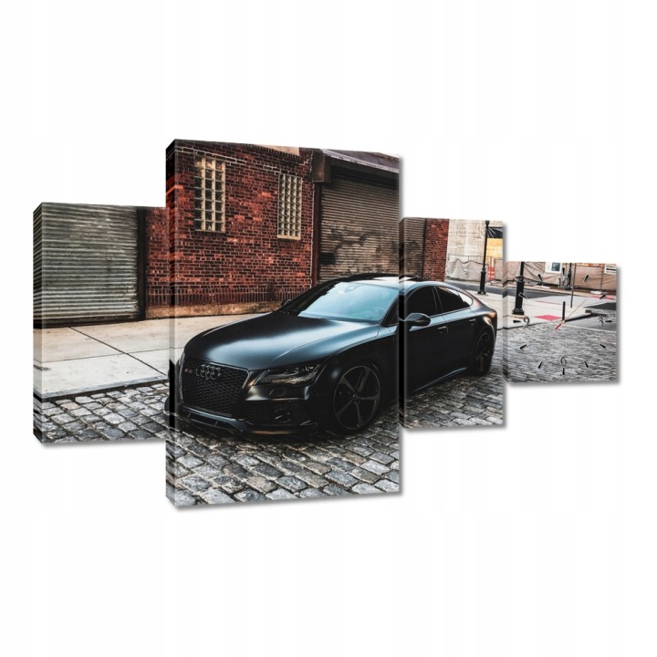 Nástěnné hodiny 130x80 Černé Audi Rs