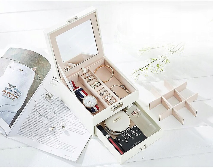 JEWELRY BOX ORGANIZER BOX FOR EARRINGS WITH MIRROR Manufacturer code 2483B