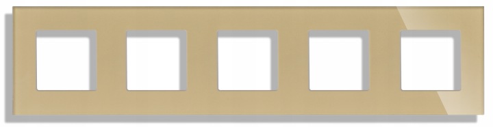 Rámeček Skleněný Panel Flex Pětinásobný 5F Skleněný Pro Vypínače Zásuvek Zlatý