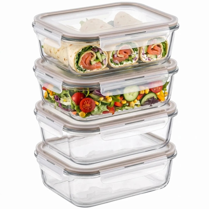 Lunchbox 1,5 l Skleněné hermetické nádoby na potraviny Altom Fresh 4 ks