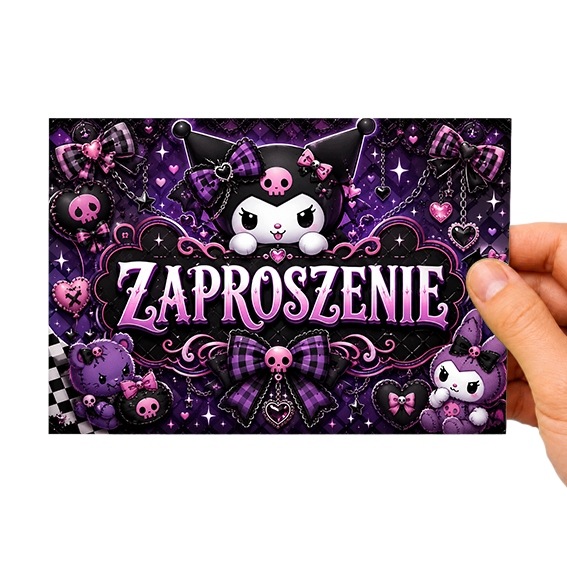 Запрошення на день народження KUROMI MY MELODY котики коти вечірка для дітей кіт
