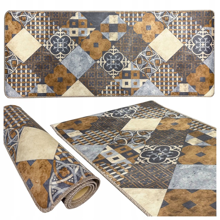 Koberec Běhoun do kuchyně Hotový 88x150 Podgumovaný Pvc Vinylový Měkký Patchwork