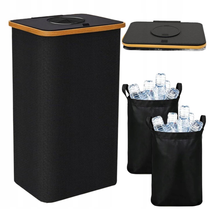 Pytlík na lahve 100L Kontejnery Koš na recyklaci třídění Černá XXL