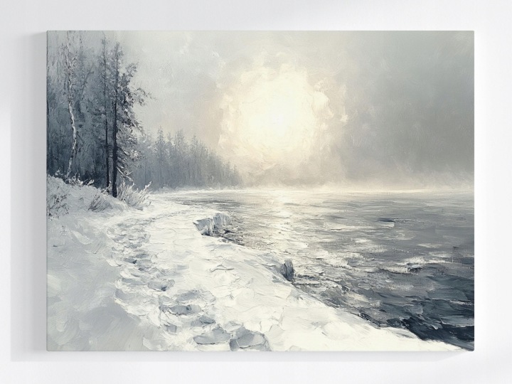 Plakát Krajina Pláž Moře Zima Sníh Mráz 100x75