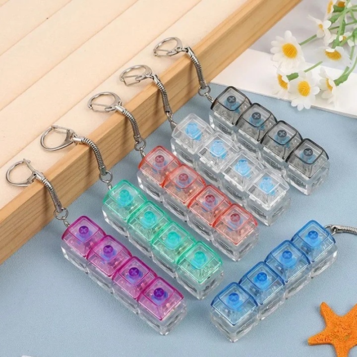 Брелок з клавіатурою LED Фіджет-іграшки Crystal Клікер Іграшка сенсорна на — фото 7