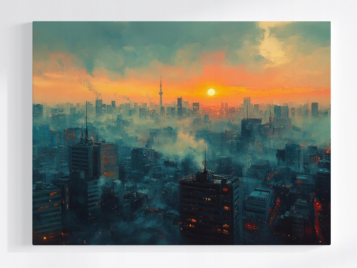 Plakát Město Panorama Tokio Skytree Večer Západ 100x75