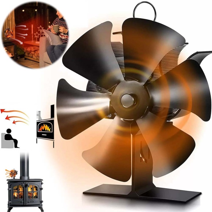 Stojanový Krbový Ventilátor Turbína Distributor Vzduchu Koza 6 Lopatek