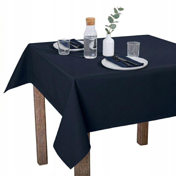 Ubrus odolný proti skvrnám, hladký, tmavě modrý, matný polyester Laura 160 x 220 cm