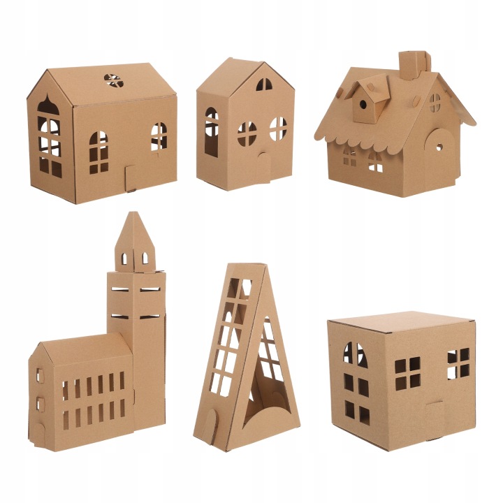 6 шт. Міцний Paper Cardboard House Набір для дітей Arts and Рукоділля
