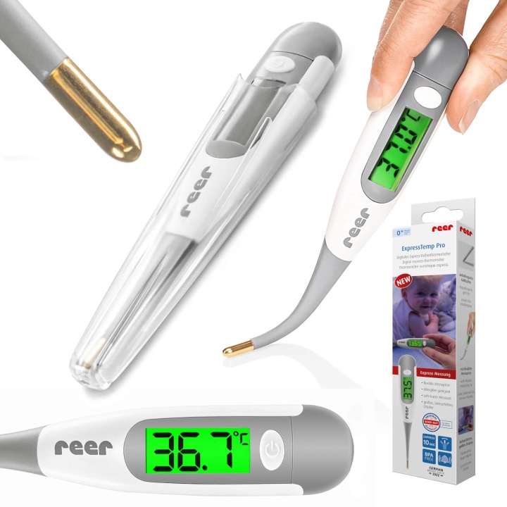 Термометр медичний наконечник золотий LCD XL чохол REER