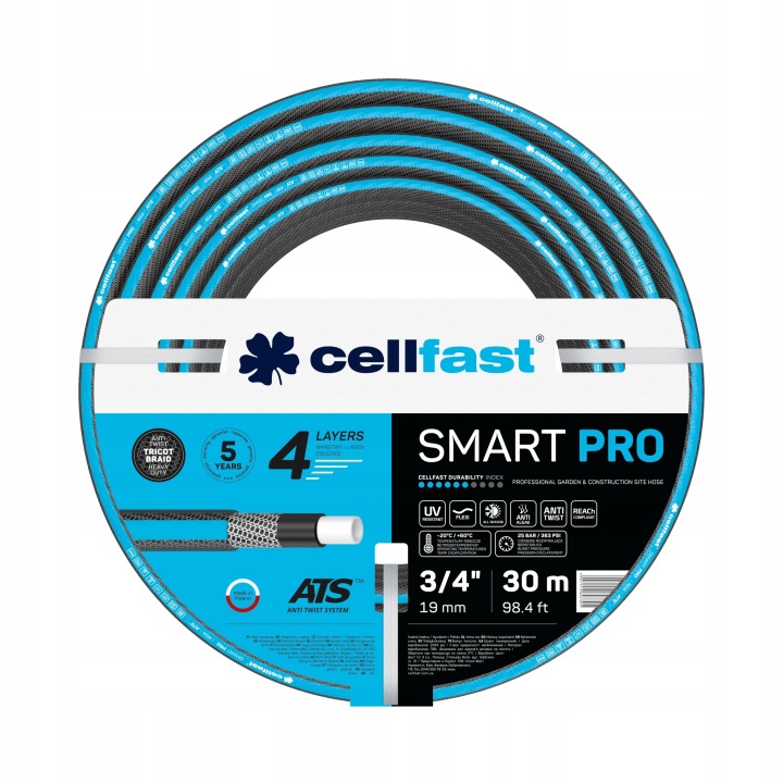Zahradní hadice 1/2 30 m 4vrstvá Cellfast Smart Pro na vodu