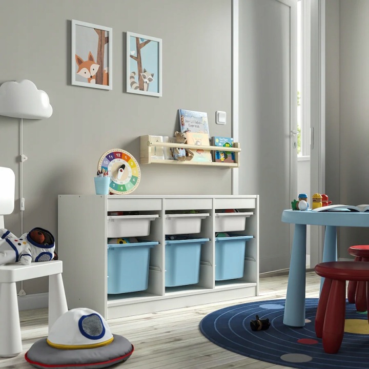 Ikea Стелаж з контейнерами Trofast 99x44x52 Білий/синій — фото 6