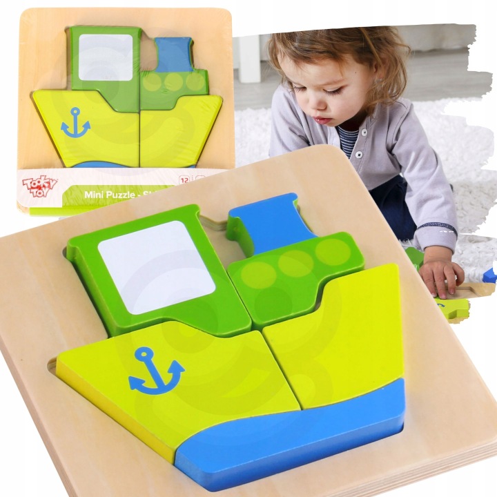 TOOKY TOY Puzzle Układanka Grube Klocki Montessori