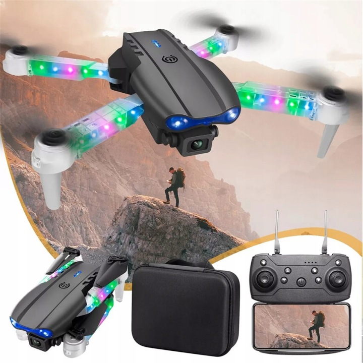 Dron Z Kamerą BEDEE Складаний LED 2 Камери 2 Батарейки Для Дітей На Подарунок — фото 4