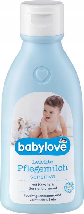 BABYLOVE SENSITIVE ніжне молочко для тіла ромашка олійка соняшниковий