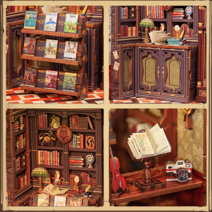Мініатюрний будиночок 3D міні Book Nook Книгарня під совою CuteBee Модель — фото 4