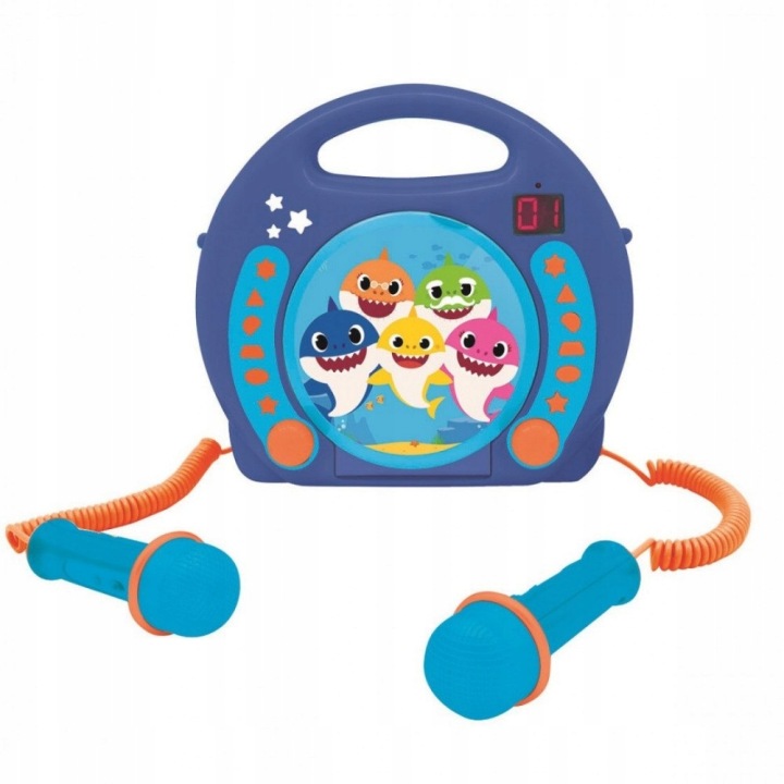 Плеєр CD Караоке Baby Shark Lexibook 2 Мікрофони Портативний RCDK100BS — фото 2