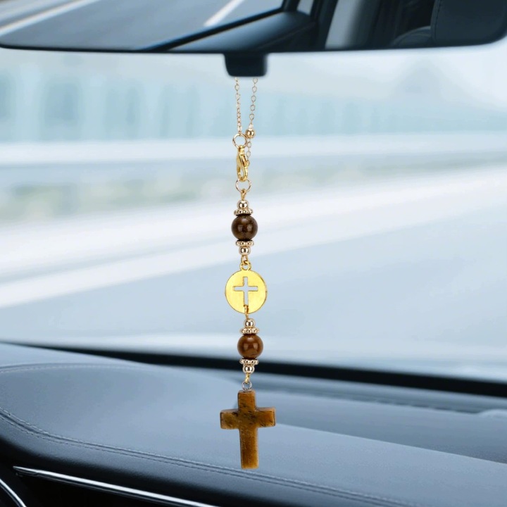 Кришталевий підвіска для автомобіля у формі хреста на дзеркальце