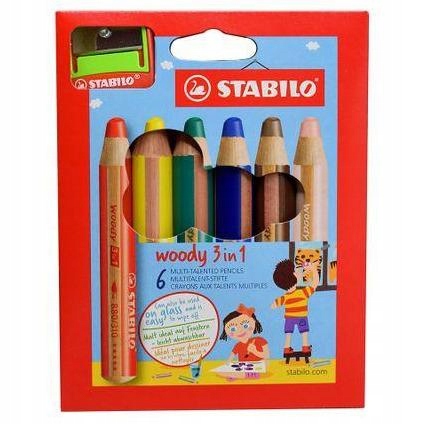 Олівці Stabilo Woody 3 в 1 6 шт. + Точилка — фото 5