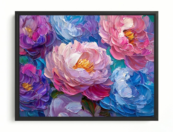 Obraz Rám Americký Box Příroda Květiny Pivoňky Kytice 80x60