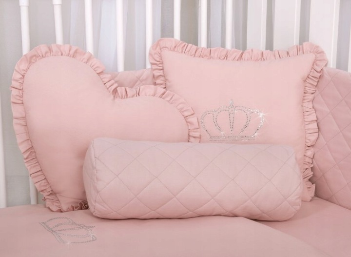 Декоративна подушка валик для дитячого ліжка брудно-рожевий My Sweet Baby — фото 2