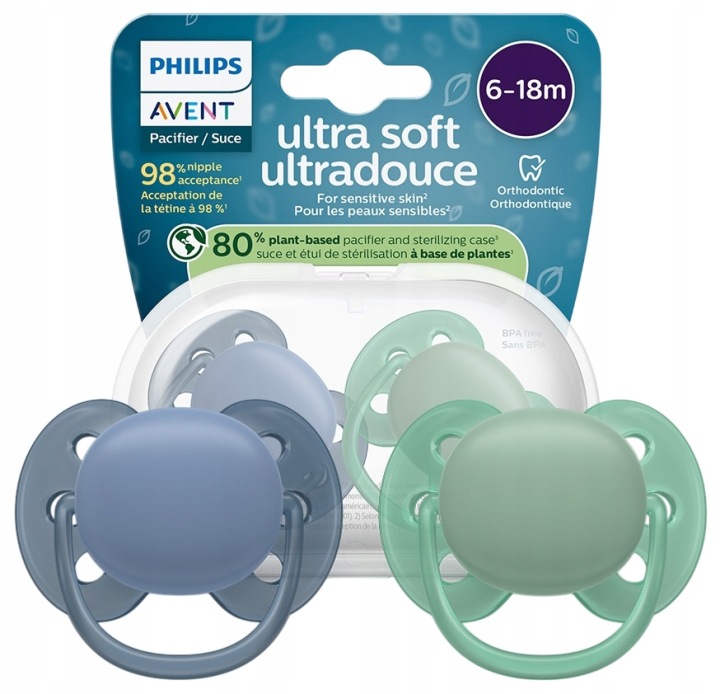 Philips Avent Ультра Soft 2 шт. SCF091/42 Соска силіконова Заспокійлива