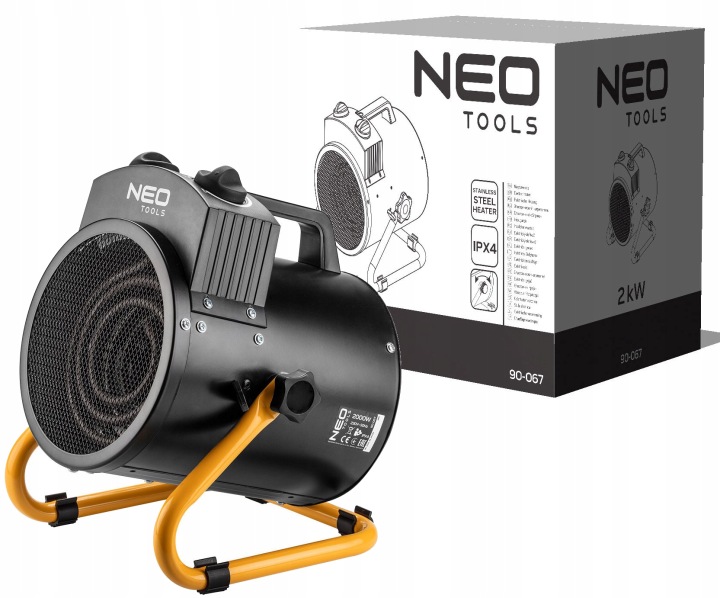 Elektrický ohřívač 2 kW průmyslová regulace nastavení IPX4 Neo