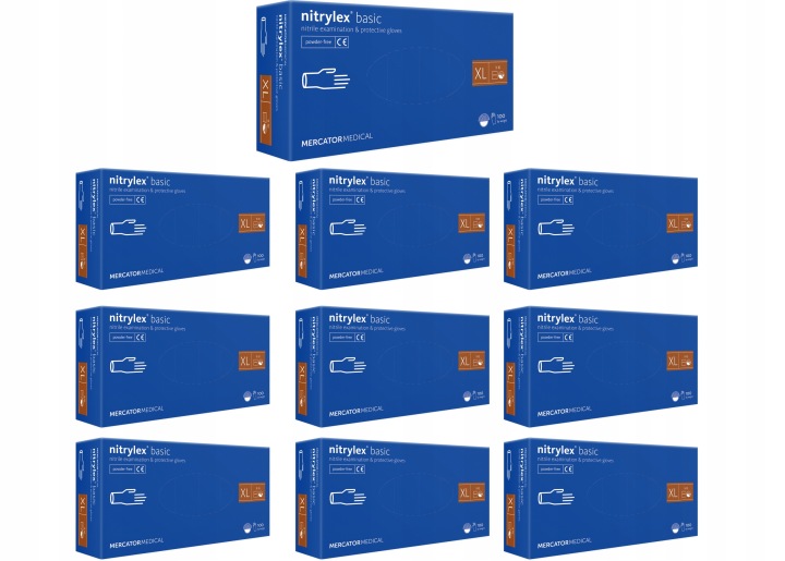 Bezpudrové rukavice Nitrylex Basic Dark Blue XL 100 Ks 10 balení