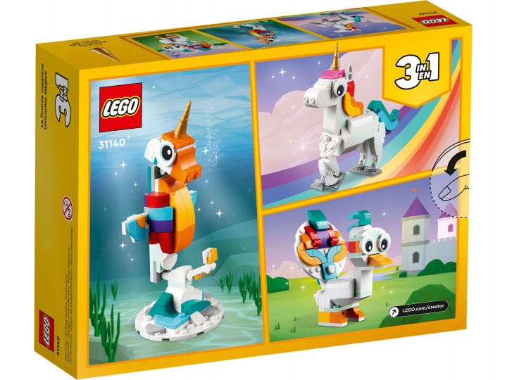 LEGO Creator 31140 Чарівний єдиноріг 3 в 1 Морський коник Чарівний paw — фото 4