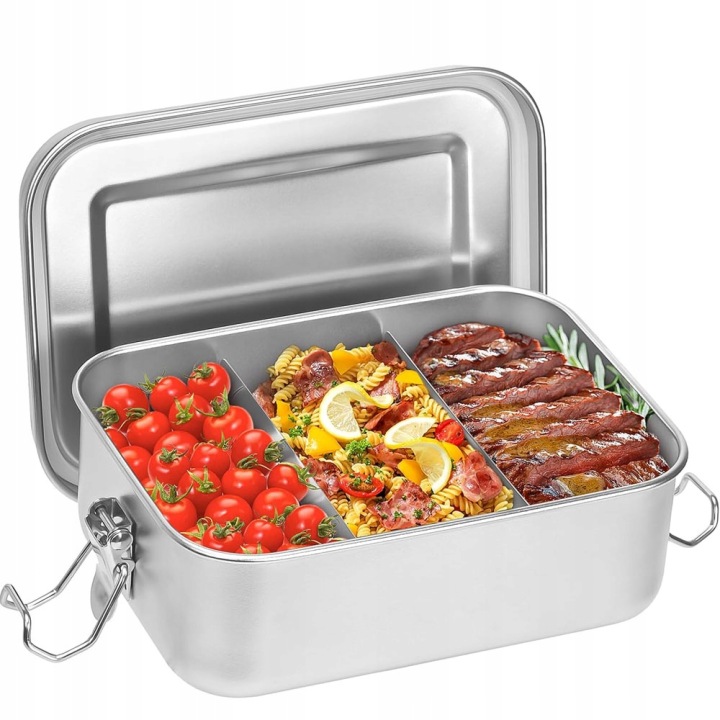 Lunchbox Z Nerezové Oceli 304 850 ml s přihrádkami, vzduchotěsný s sebou