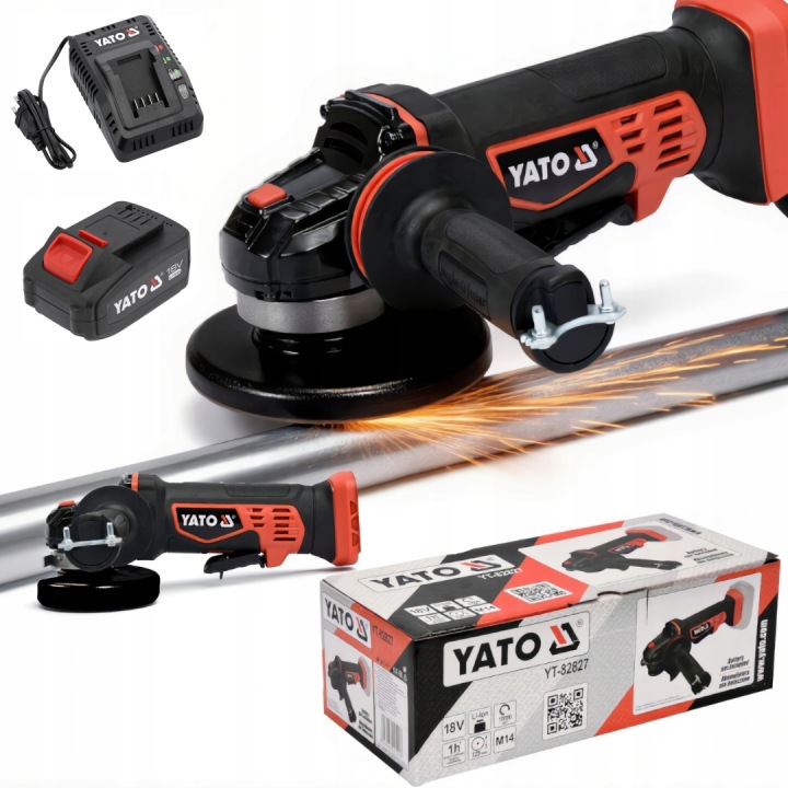 Sada Úhlová Bruska 18 V 125 MM Akumulátor 4 Ah Yato YT-82827