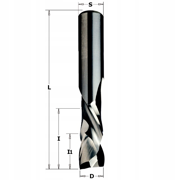 Cmt 190. Fréza Vhm D=12 I=042 L=090 S=12 Rh Z=2+2 I1=7