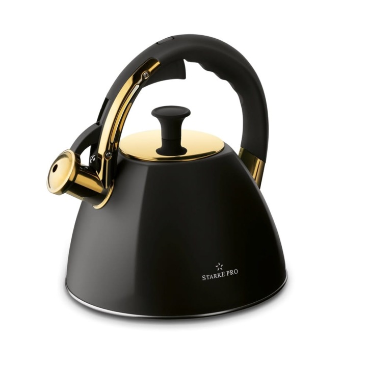 Černá konvice na plyn a indukci 2,5 L Starke Pro