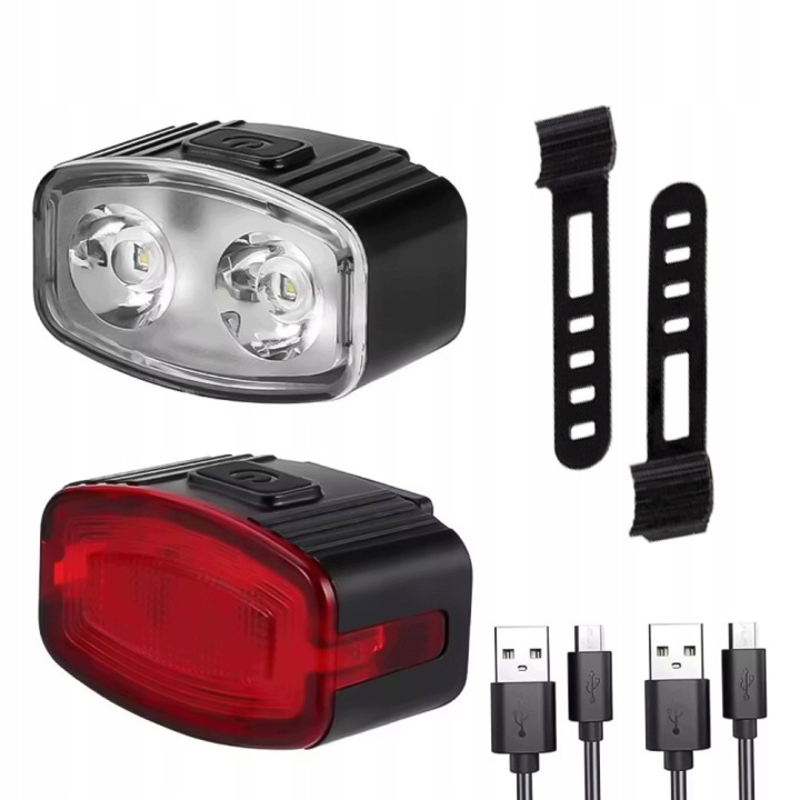 Ліхтар велосипедний передній + задні LED набір USB-C акумуляторні IPX6 42 г — фото 10