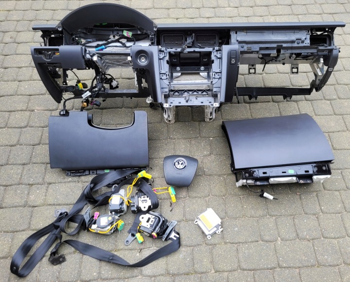 VW PHAETON II dashboard console airbags tension belts airbag ANTHRAZIT original