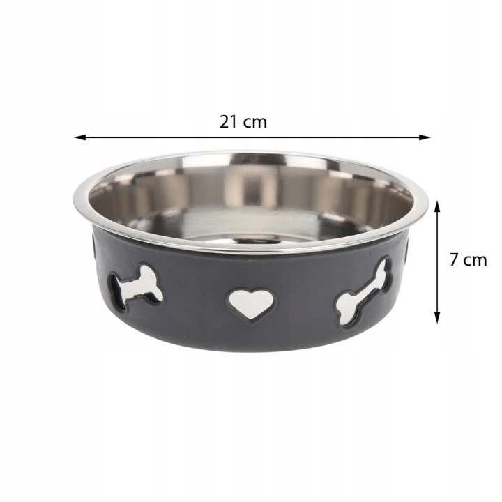 MISKA METALOWA dla PSA na gumie Stal Duża 2000ml Marka Pets Collection