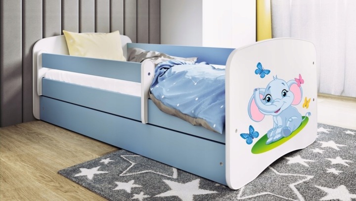 Ліжко babydreams синє слоник з шухлядою матрац кокосовий 180/80 — фото 5