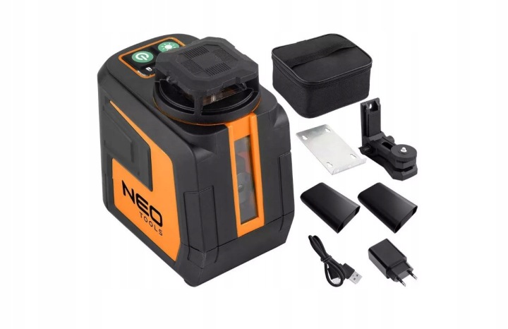 Rovinný Laser 20 M 5 Linií Zelený Pouzdro Držák Magnetu.