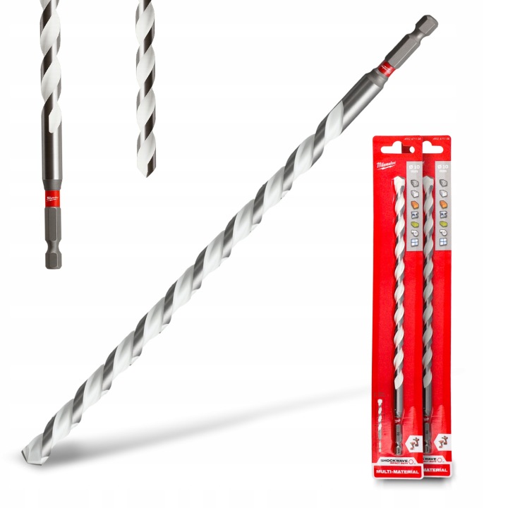 2x Univerzální Vrták Příklad 10 mm 260x200 Betonu Dřevo Gres H1-P