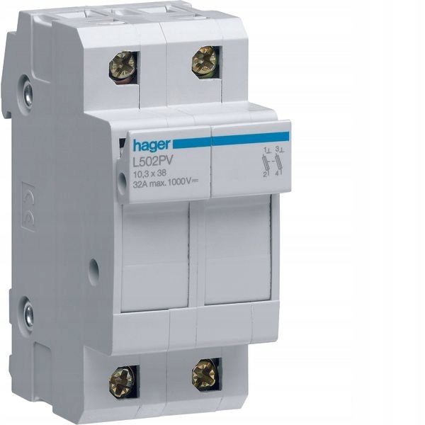 Hager pojistková objímka 2P 10x38 mm DC L502PV