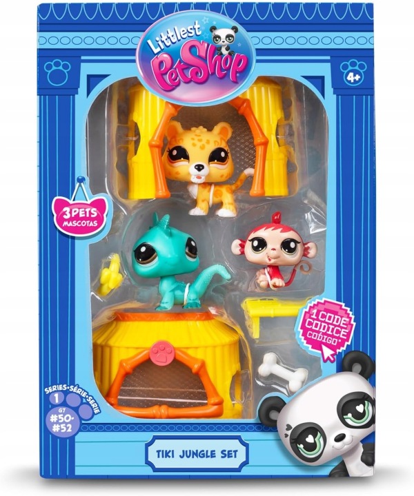 BANDAI Littlest Pet Shop Tiki Джунглі Playpack 3 тваринки — фото 2