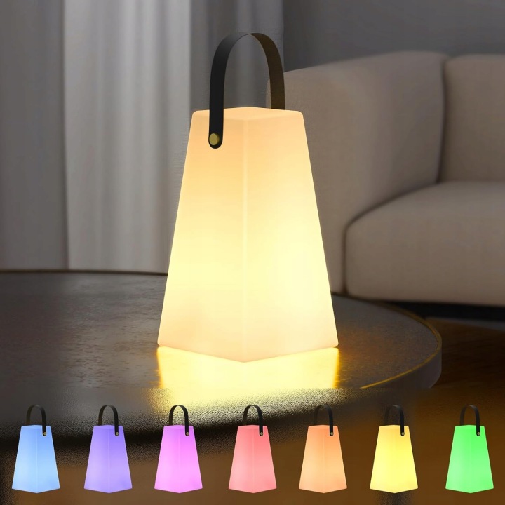 Led stolní Led lampička Rgb dálkový ovladač IP44 přenosná 8 barev lampion