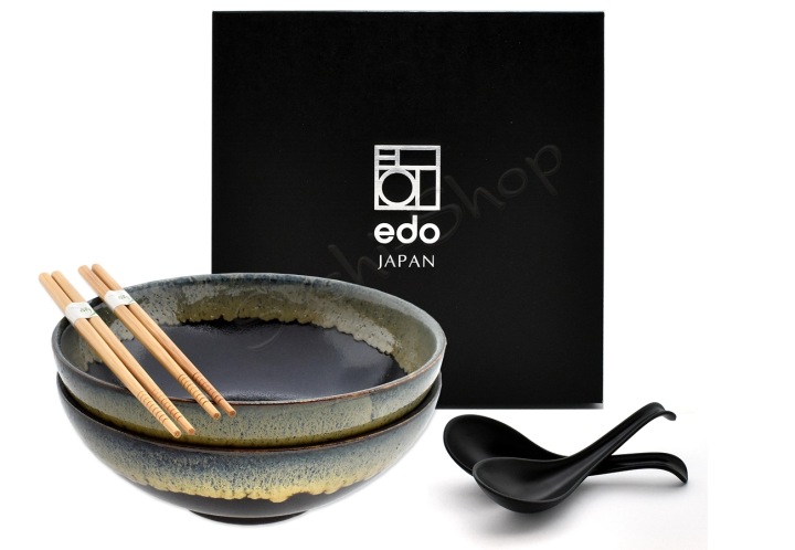 Sada 2 misek s lžícemi a paličkami Ramen Maguma Box 1000 ml