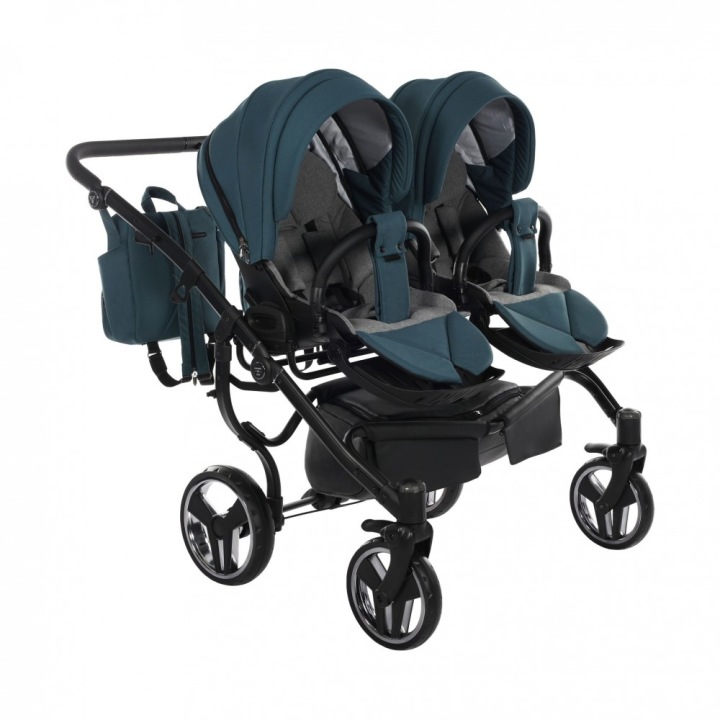 Візок для Близнюків 3 в 1 Junama Basic Duo 02 Зелений Diamond | поруч себе — фото 7
