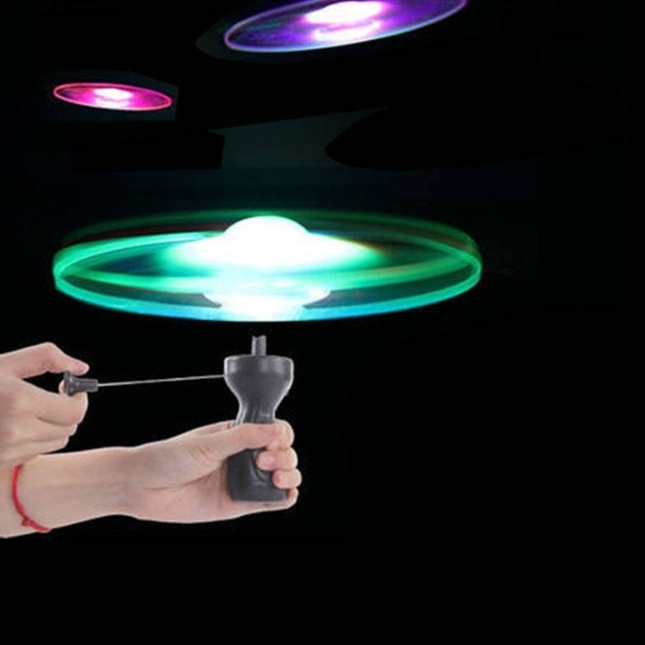 Літаючий пропелер диск світний іграшка LED RGB UFO гелікоптер миколая — фото 8